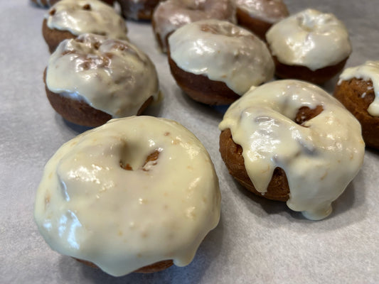 🎃 Frosted Pumpkin Spice Doughnuts Made With Maple Magic