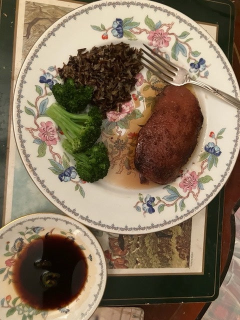 Duck Breasts with Rum Maple Syrup and Tamari Dipping Sauce