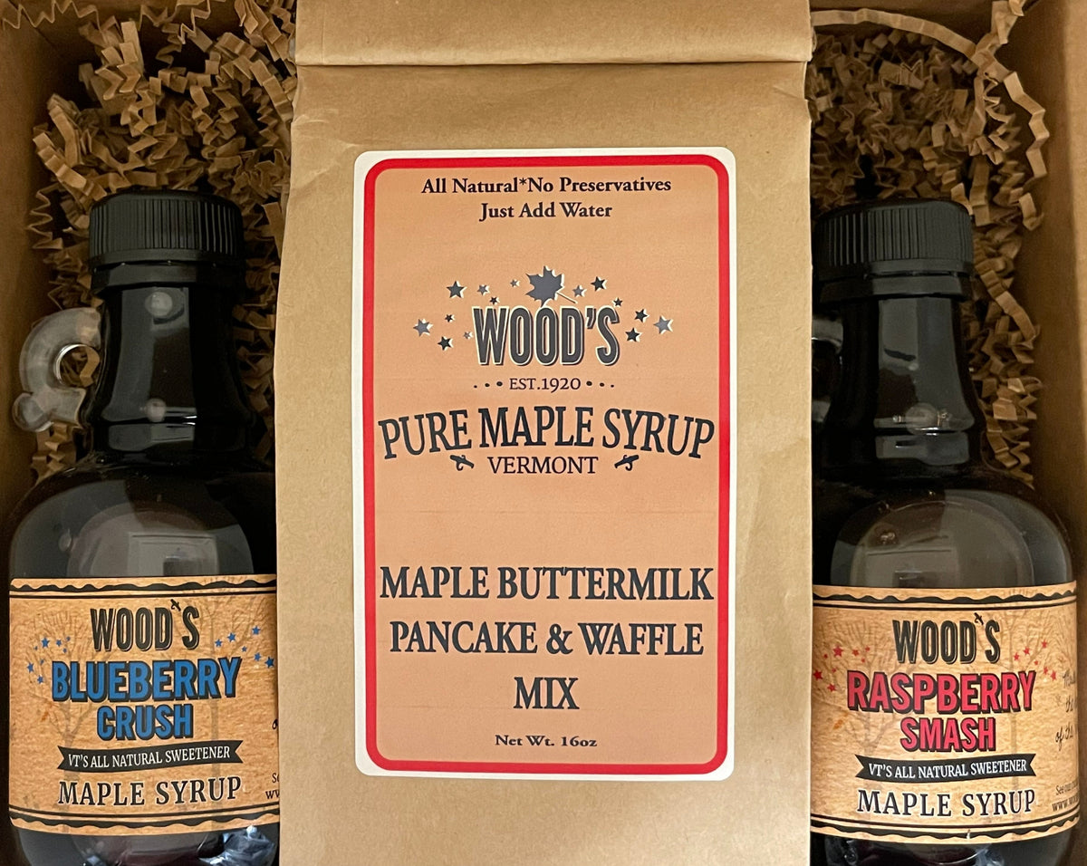 Pancake Raspberry Boxes Blueberry Raspberry Pancake Box – Wood's Vermont Syrup Company